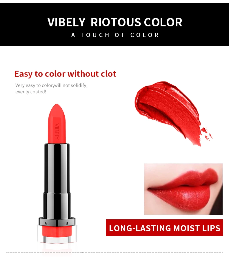 vibely matte lipstick 29 color matte non-stick cup lipstick lip