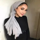 Wholesale hot sale pure color muslim women arab style cotton hijab scarf