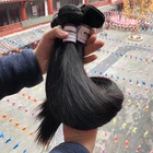 Mink Brazilian Virgin Straight Human Hair Weave Bundles With Lace Frontal
