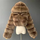 2020 New Fashion Black Ladies Genuine Natural Real Fox Fur Coat Hooded Winter Short Luxury Women Fur Coat Jacket