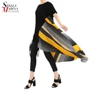 2019 Women Clothing Casual Irregular Hem Chiffon Geometrical Patterns Patchwork Slim Black T-shirt Dresses Women Party