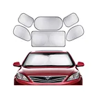 Polyester Silver Coated 6PCS Car Sun Shade Polyester Front Windshield Car Sunshade