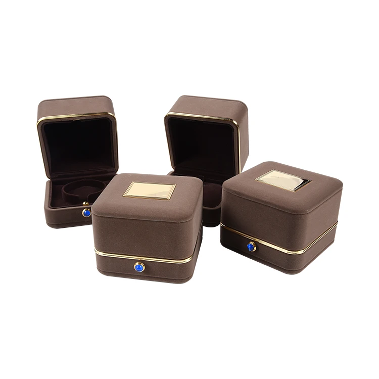 wholesale box set brown white satin pu leather jewelry packaging