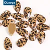 11*18mm Gold Leopard Color Drop Rhinestone Acrylic Flat back Sew On Gems Strass Crystal Stones For Clothes Crafts Decorations
