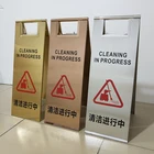 Stainless Steel Hotel Custom Warning Wet Floor Sign Stainless Steel Outdoor Sign Board Caution Wet Floor