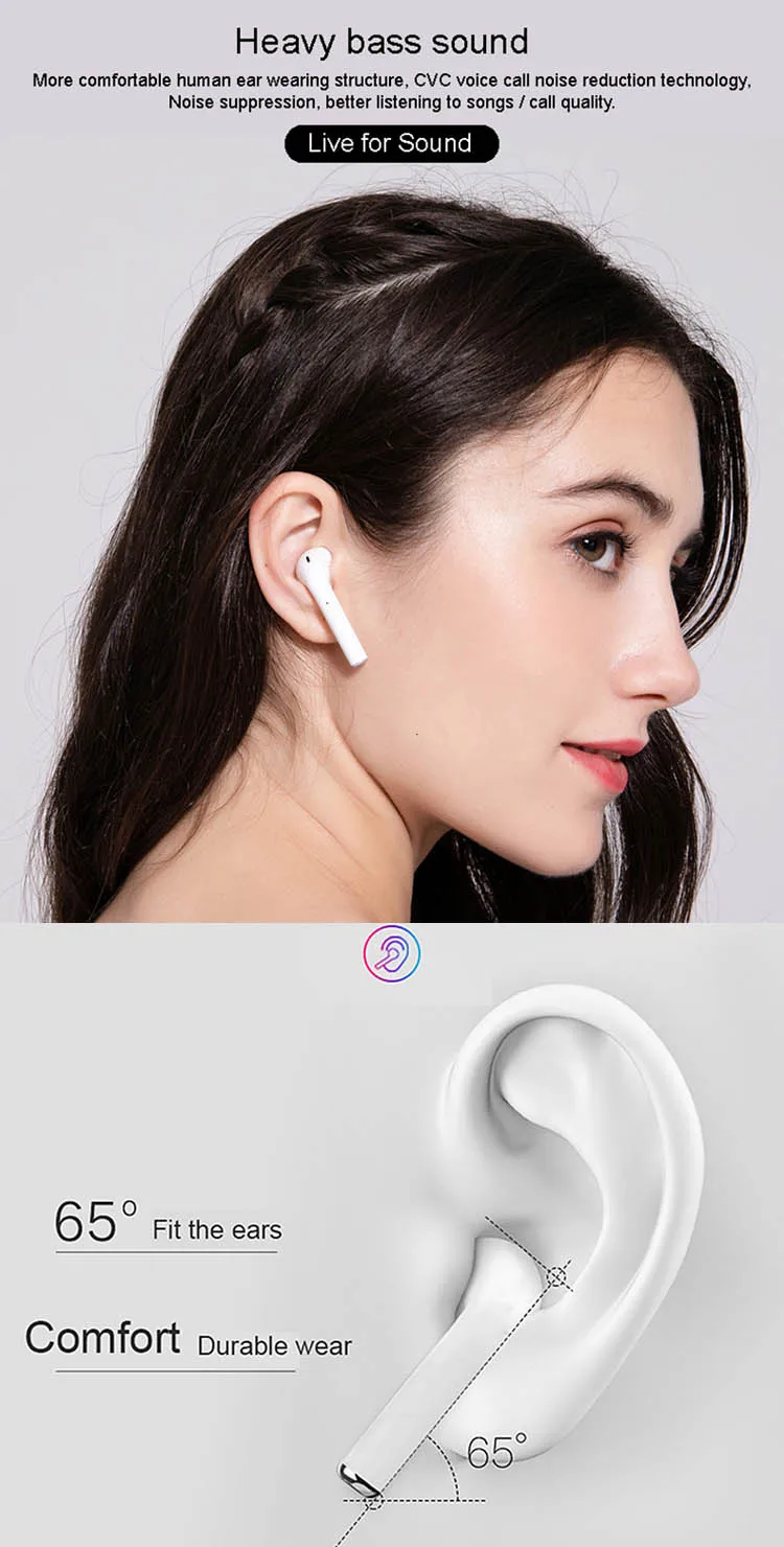 TWS Wireless Headphones i99 W1 Chip Touch control Wireless charging Earphones with Power Display Popup Bluetooth Headset - ANKUX.COM
