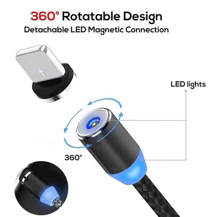 KURIYAMA Quality Good Price Fast Charging Speed Usb Cable With Led Light Type C Magnetic Usb Cable - ANKUX.COM