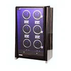 China Dongguan Factory Custom High Gross Finish Quality 6 Pcs Motors Automatic Wood Watch Winder With Led Light