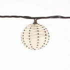 Wholesales 10 Bulbs Outdoor Fairy Brown Rattan Ball String Lights