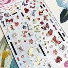 Nail Art Sticker Hot Sale Nail Art Adhesive 4D Colorful Butterfly Floating Nail Art Sticker