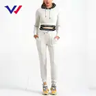2019 high quality long sleeve custom embroidery logo jogger sweat suit fleece sport gym women tracksuit set