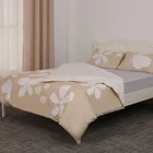 Vanilla floral printed 100% cotton customized bed quilt duvet cover set