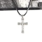 Jewelry Hand Made Mens Christian Jewelry Jesus Ancient Silver Alloy Cross Pendant Hand Made Necklaces