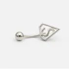 Romantic Personality Stainless Steel Belly Button Ring Superman Navel Manufacturers Direct Sales Body Piercing Jewelry
