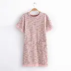 Beautiful fashion new design wholesale 2colors women autumn tweed tassel dresses