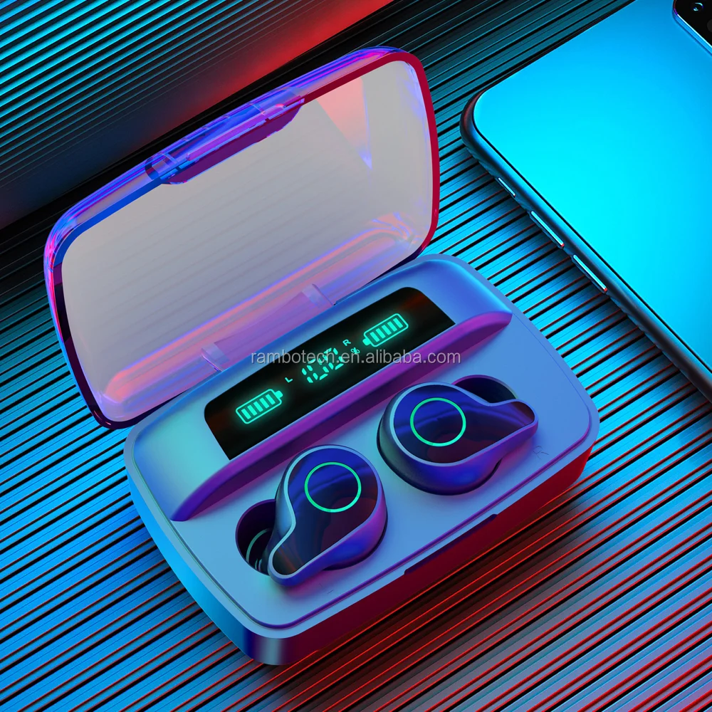 OEM&ODM Digital Power Display TWS Wireless Earphones RT15 Mini Stereo Earbuds Headphones With Charging Box - ANKUX.COM