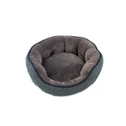 New innovative products green striped washable round soft warming pet bed