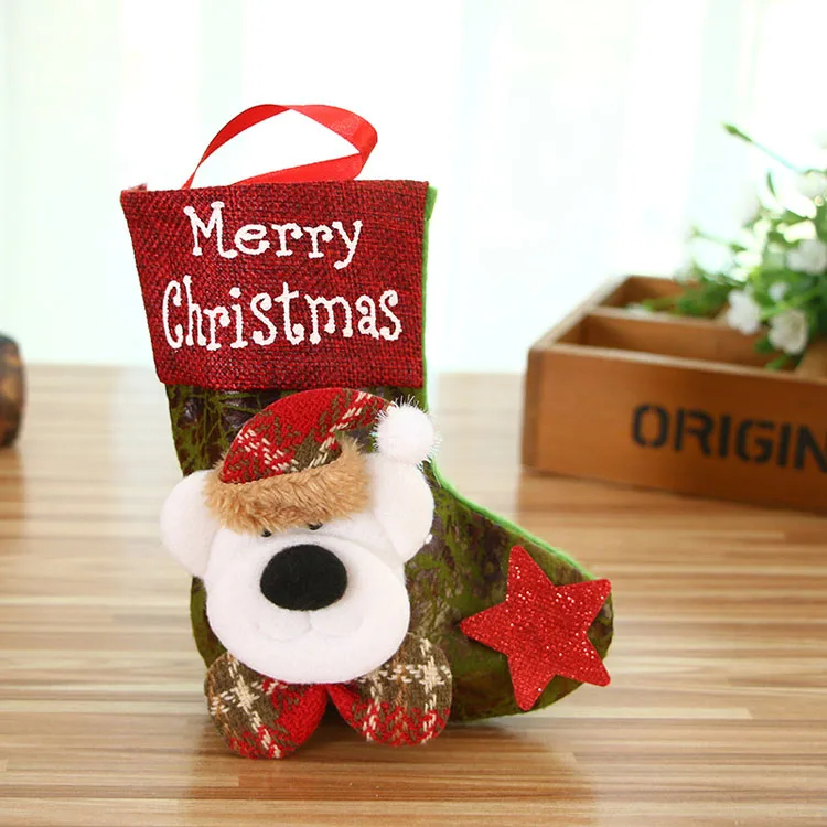 christmas stocking material: imitation leather color: santa c