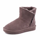 Ankle Boots Snow the New Winter Zippers Are Good for Short Boots Cowhide Boots and Low Snow Shoes