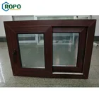 CE UPVC Single Sash Woodgrain Small Size PVC Frame Window With Blue Coloured Glaze