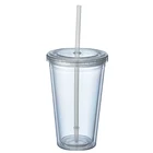 Tumbler Clear Tumbler Design Mug Hot Sale Double Walled Plastic Tumbler Clear Mug Plastic Mug With Straw