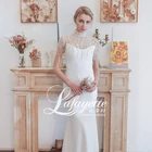 Natural 2020 New Style Fishtail Silk Fabric Hand Sewn Pearl Trail Ceremony Wedding Dress