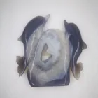 Hot sale Natural Carved Crystal Art Sculpture Quartz Agate Geode Dolphin Crystal Crafts For Healing