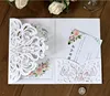 Hollow out Luxury Laser Cut Design Wedding Invitations elegant Card set With Ribbon Free Envelope & Seals Party Supplies