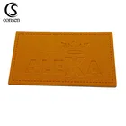 Advanced heat treatment process personalized logo label leather patch for jeans
