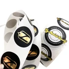 Gold Foil Hot Stamping Vinyl Sticker Roll Custom Printed Packing Labels