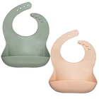 New Design No-toxic Waterproof Plastic Baby Silicone Bib