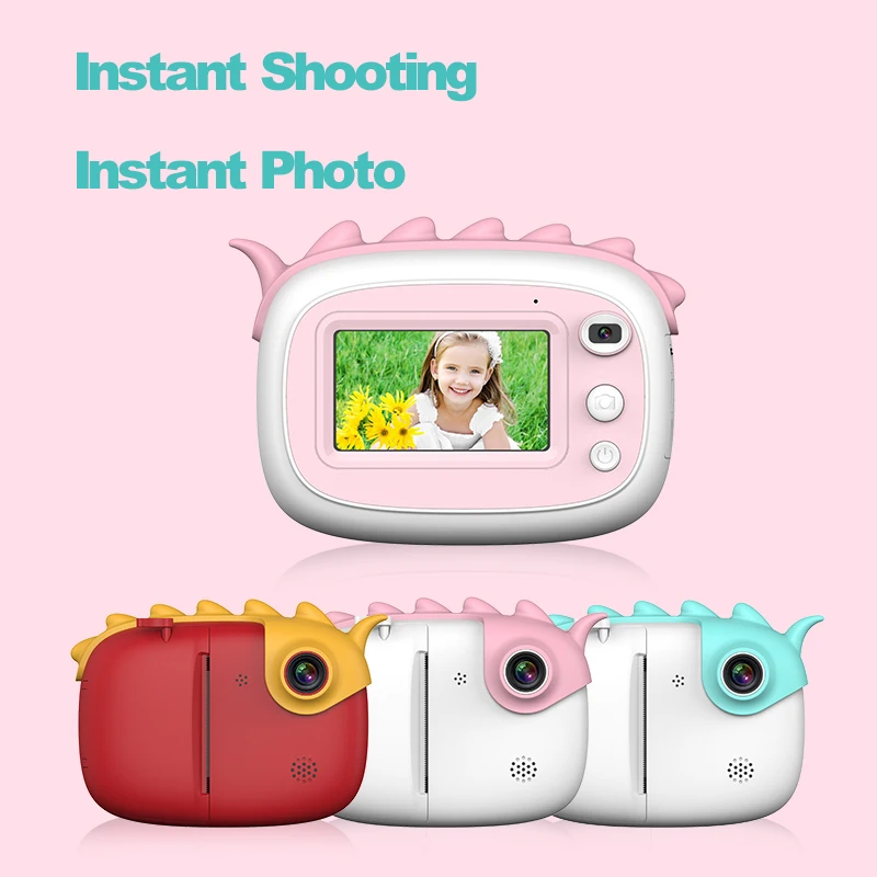 Touch Fun Instant Print Camera for Kids Camera Toy Camera with Print Paper Cartoon Sticker Screen Touch