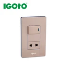Mixto interruptor + toma 2P+E American socket with switch