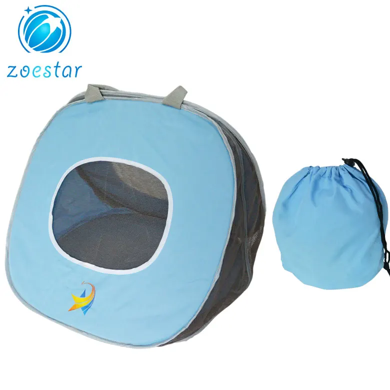 Foldable Lightweight Fabric Pet Carrier Bag with Mesh Pockets Portable Dog Cat Holder