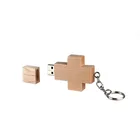 2gb Hot Sale Cross Shape Wood Usb Flash Drive With Keychain Wood Usb Flash Drive 2gb 4gb With Cheap Price Supplier