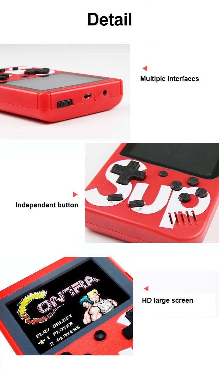 Sup Portable Video Handheld Game Single Double Player Game Console 400