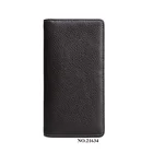 High-grade Black Genuine Leather Purse Custom Logo Long Card Wallet RFID For Men Provide Customer Design