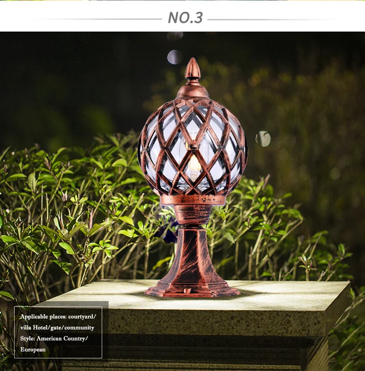 High Quality Gate Garden Lighting Waterproof Energy Saving Pillar Lights For Outdoor