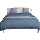 Allbright modern fashion blue color hotel beautiful bedspreads quilted made in china