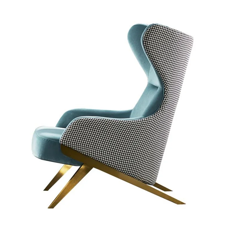 Classic design soft sponge chair for living room  set sofa stainless steel leisure chair lounge