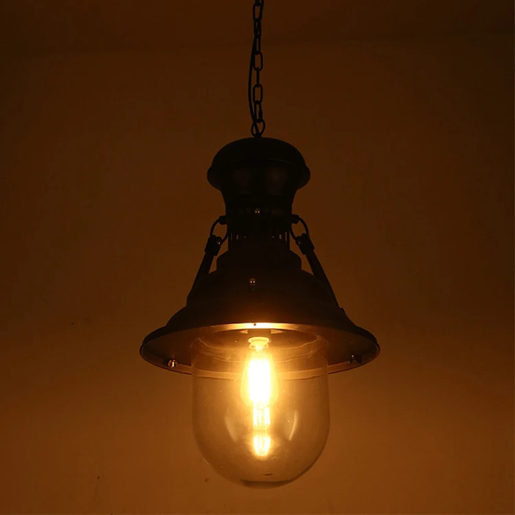 Restaurant bar cafe industrial vintage black gold silver E27 iron pendant lamp