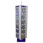 Acrylic mobile phone accessories display rack stand with rotating base