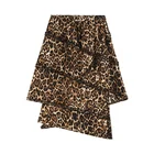 2019 autumn new leopard skirt skirt women's printing retro high waist slim long skirt