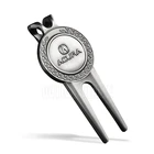 Golf Club Custom Antique Zamak Golf Ball Marker Divot Repair Tool With Belt Clip For Golf Club Member Gifts