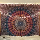 Hippie Bohemian Indian Hippie Bohemian Psychedelic Tapestry Peacock Mandala Wall Hanging Bedding Tapestry