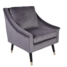CARLFORD luxury velvet chrome metal legs dining relax chair furniture leisure living room chair