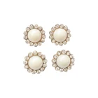 Factory Direct Custom Fancy 22Mm Sewing Rhinestone Pearl Metal Shank Button