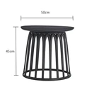 Free Sample Colored Rounded Design PP Modern Plastic Top Coffee Table