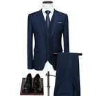 Wholesale Italian Hot Sale Formal Mens Wedding 3 Pieces Plus Size 6XL Suits Set