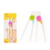 Washable reusable japan korea plastic cute baby kids beginners learn training chopsticks sets helper for children